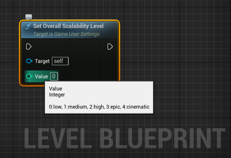 Game User Settings and Engine Scalability Settings - Set Overall Scalability Level